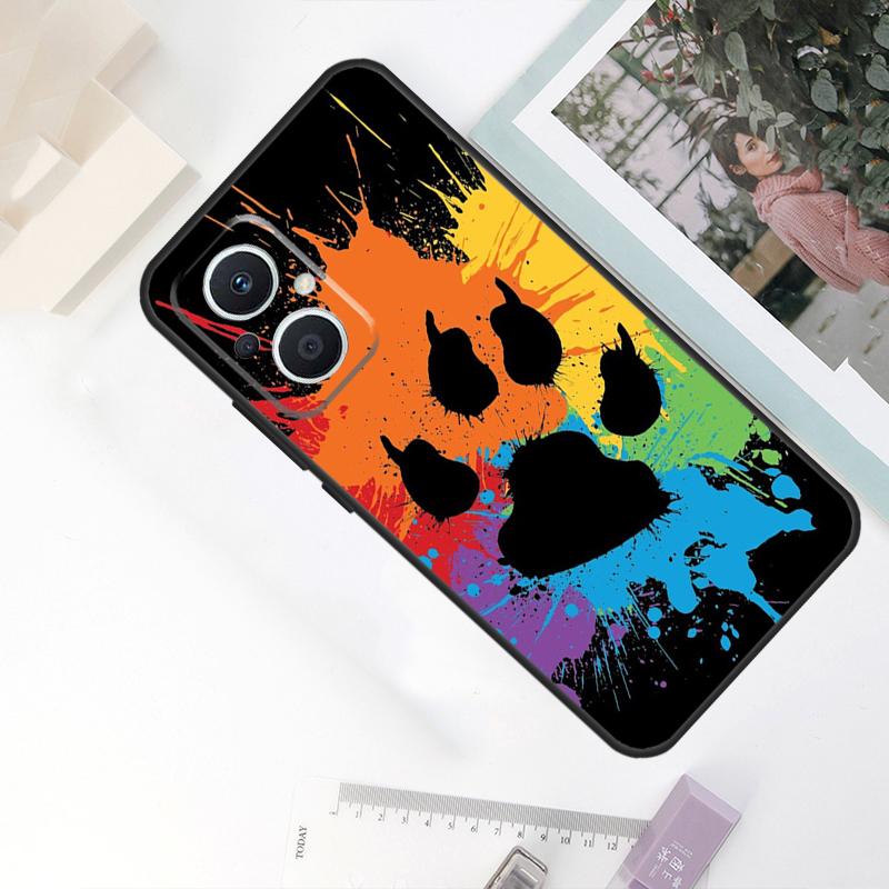 Чехол с дизайном лапки кошки и собаки для OPPO Reno 10 Pro 11 F 8T 4Z 5Z 4 5 6 7 8 Lite OPPO Find X5 X6 Pro X2 X3 Lite Чехол