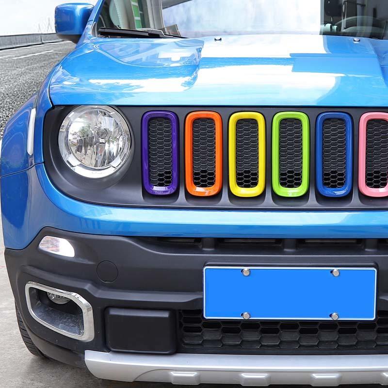 Наклейки для автомобильной решетки ABS, декоративные наклейки для Jeep Renegade 2016, внешние аксессуары для автомобиля