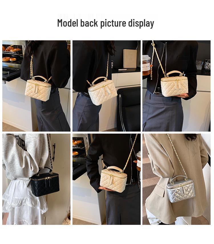 Трендовая мини-сумочка Xiao Xiang с ромбовидной стежкой и цепочкой - Универсальная квадратная сумка на плечо и через плечо