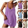 Женское теннисное платье, тренировочное платье с шортами, без рукавов, на тонких бретельках, спортивные платья для гольфа