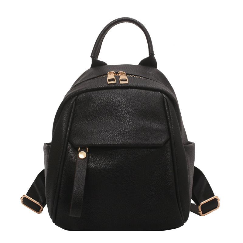 Casual Small Backpack Women's Backpack Fashion New Trendy Korean Version Large Capacity Fashion Pu Schoolbag Travel Bag Women