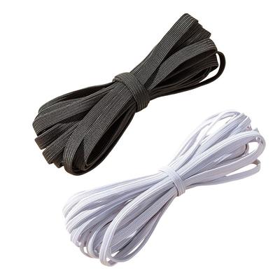 Резинка эластичная 6/8/10 мм белая/черная тканевая для одежды эластичная лента для брючного ремня