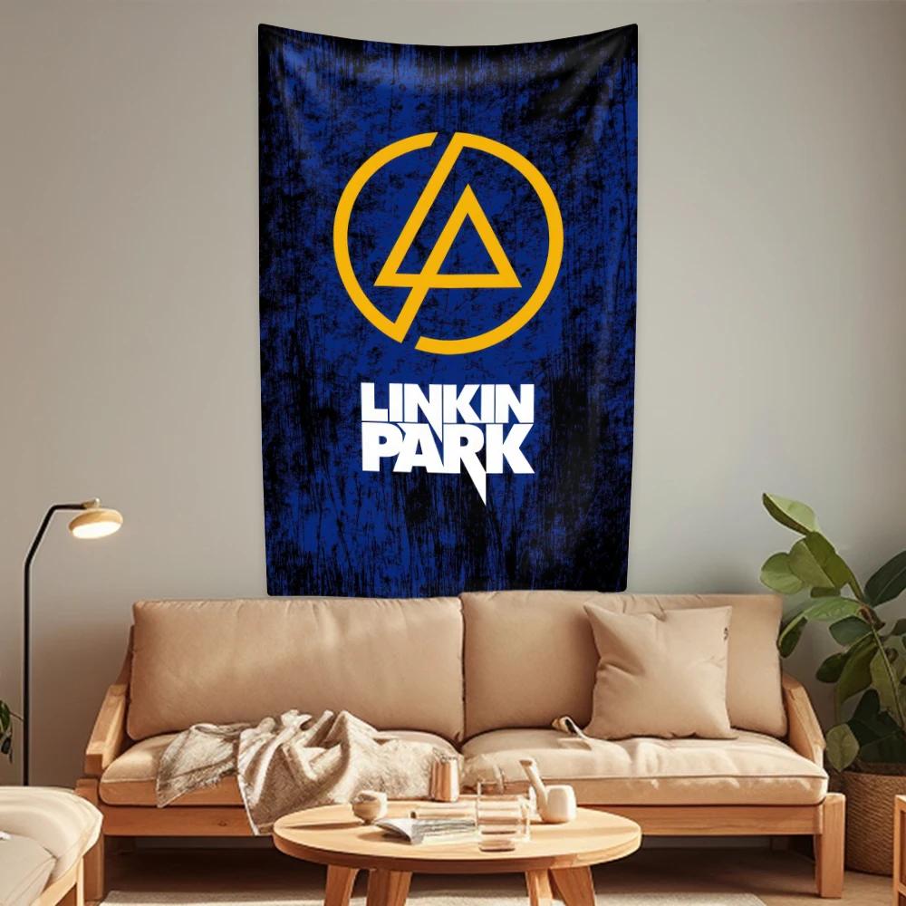 Гобелен Рок-н-ролл Музыка Linkin Park Рок-группа Домашнее украшение Настенное украшение Спальня Общежитие Фоновая ткань Декор для концерта