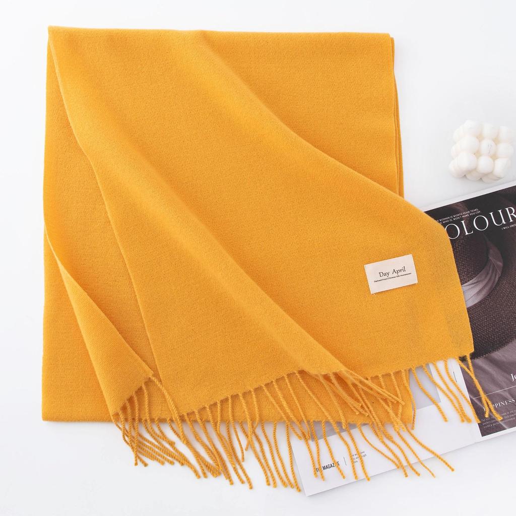 Solid Color Imitation Cashmere Scarf Women's Winter Warm Shawl Neck Scarves