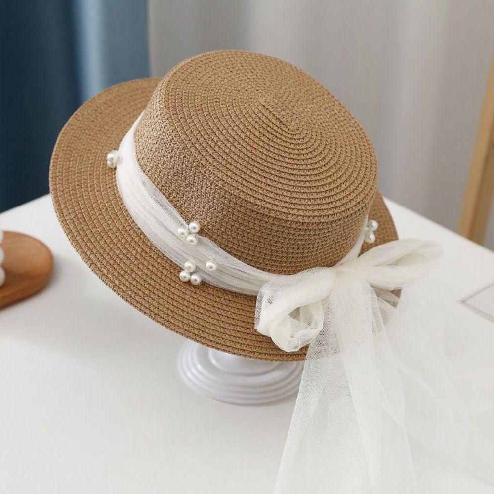 Spring Summer Summer Straw Hat Pastoral Style UV Protection Cap Fashion Wide Brim Sun Hat Travel