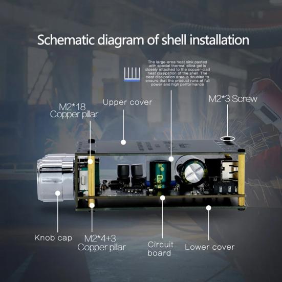 Bluetooth-совместимый модуль 5.0 TPA3116D2, плата усилителя мощности, 2x100 Вт, стерео цифровой усилитель мощности, модуль стерео, регулировка высоких и низких частот