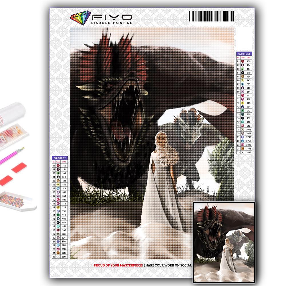 DIY 5D алмазная живопись Дракон и красота комплект для вышивки крестом полная дрель вышивка мозаика художественная картина стразы подарок