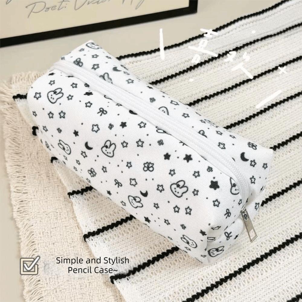 Cartoon Bunny Pen Pouch Zipper Closure Pencil Pouch Cute Zipper Pencil Case Student Stationery