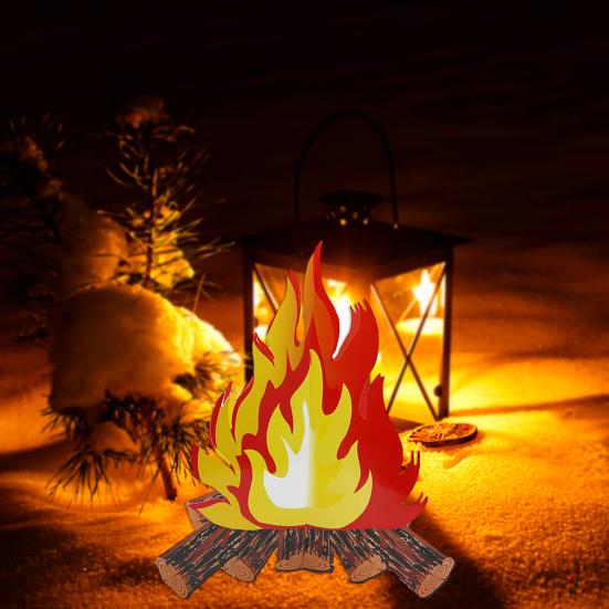 Имитация пламени 3D дизайн Реалистичный Легкая сборка Фотореквизит Мелованная бумага Костер Музыкальная вечеринка Пикник Барбекю Украшение пламени Хэллоуин