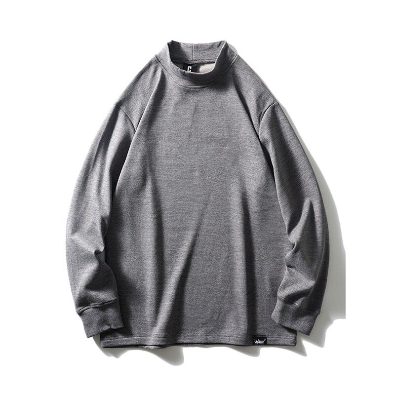 Dralon Fleece-lined Thickened Turtleneck Long Sleeve T-shirt Men's Fall and Winter Thermal Bottoming Shirt Export Men's Stand Collar T-shirt