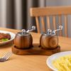 Wooden Spherical Pepper Grinder Hand-cranked Salt and Pepper Bottle Pepper Mill  Pasta