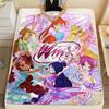1 шт. Фланелевое одеяло с принтом Winx Club, Высокое качество, Для всех сезонов, Декор для дома, Тепло и уют, Идеально для рождественских подарков