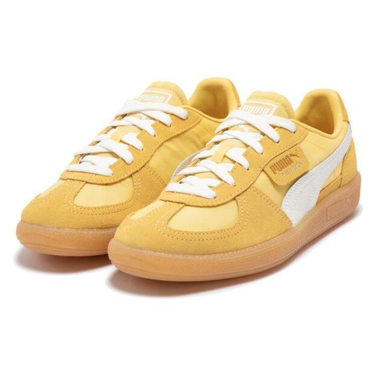 Puma Palermo Summer Nylon Slip Resistant Shock Absorbing Durable Low Top Skate Shoes Unisex Skate Shoes Yellow White 399341-04