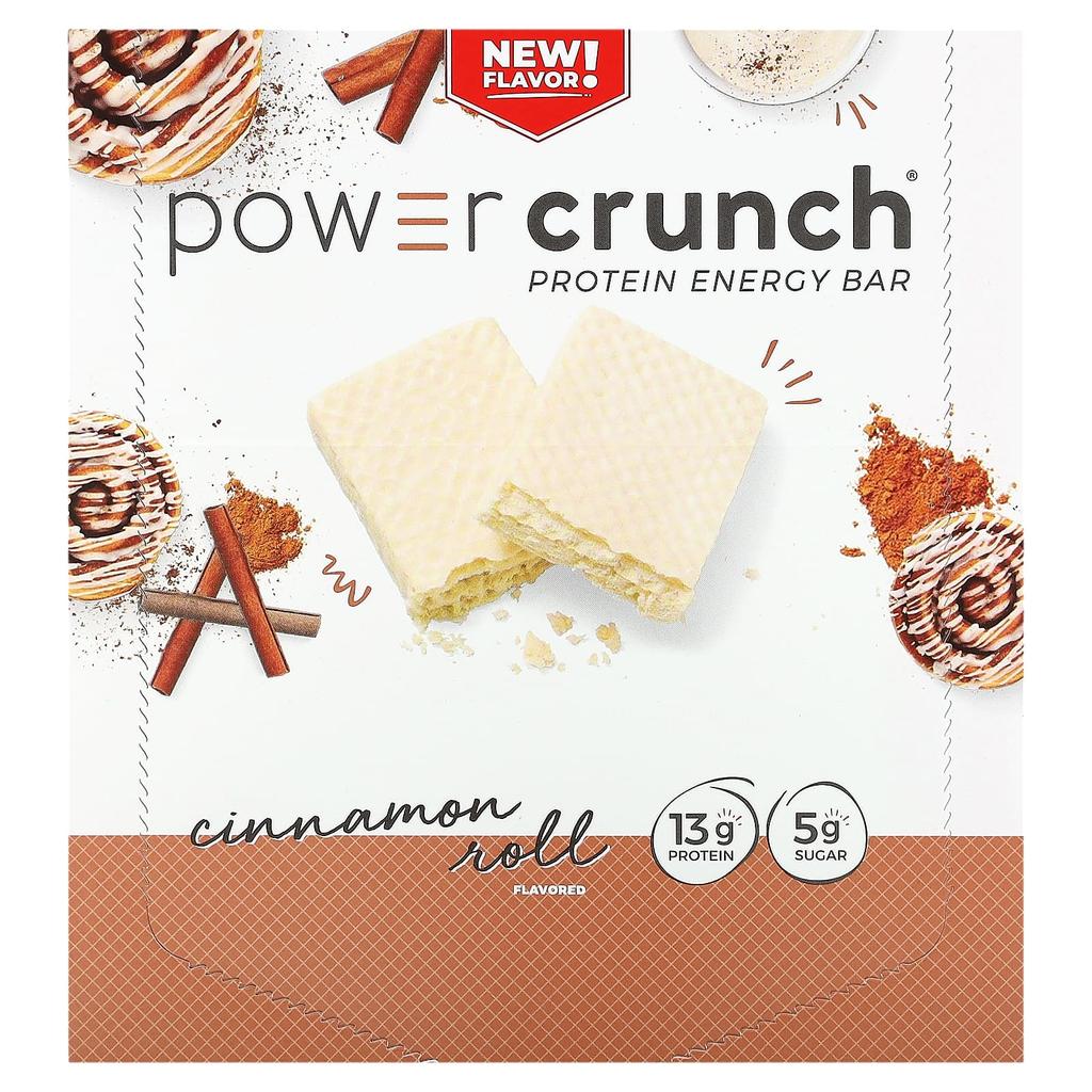 BNRG Power Crunch Protein Energy Bar, Cinnamon Roll, 12 Bars, 40 G (1.4 Oz) Each