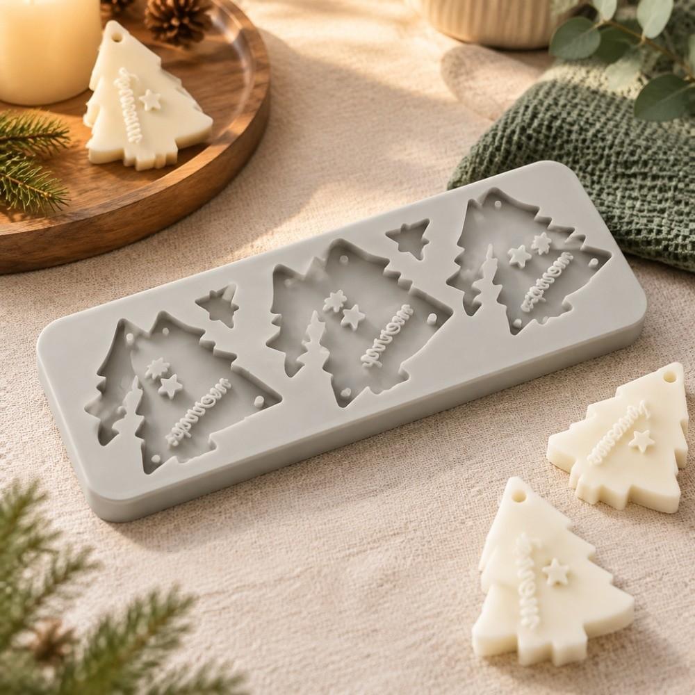 Handmade Christmas Tree Mold Silicone Wax Chip Mold Aromatherapy Wax Mold Christmas Decoration