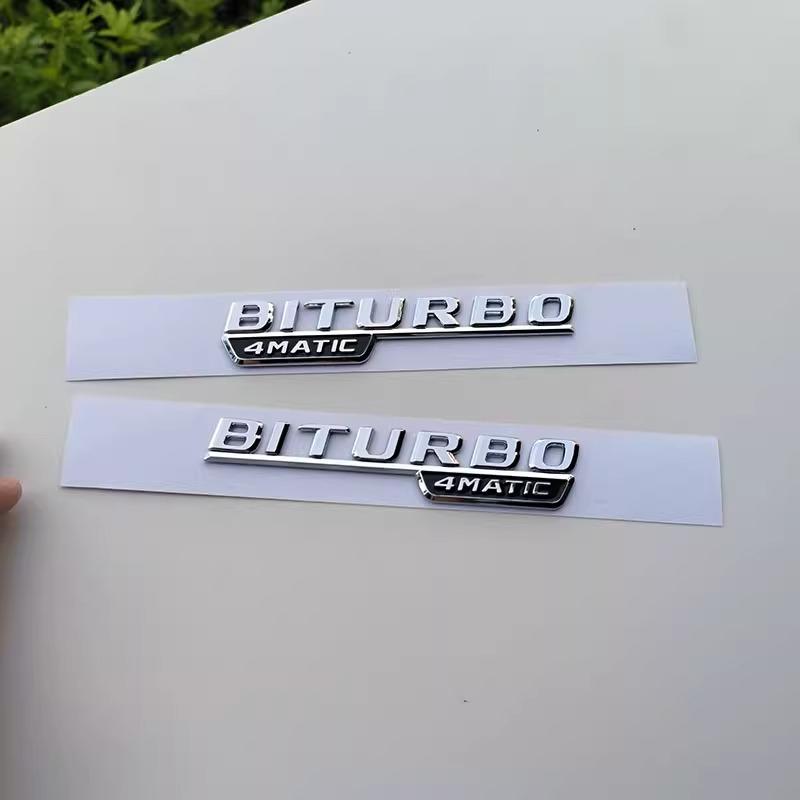 PPQQ8 2 шт. Автомобильные буквы Накладка на крыло Значок BITURBO 4MATIC Plus Эмблема Наклейка Для Mercedes AMG C43 E43 GLE43 GLC43 W205 W213 Аксессуары
