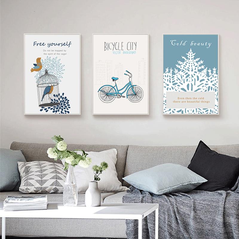 Триптих Птица Перо Ветка Дерева СВОБОДНО СЕБЯ Цитата Печать Настенная Картина Винтаж Искусство Маслом Плакат Холст Картина для дома