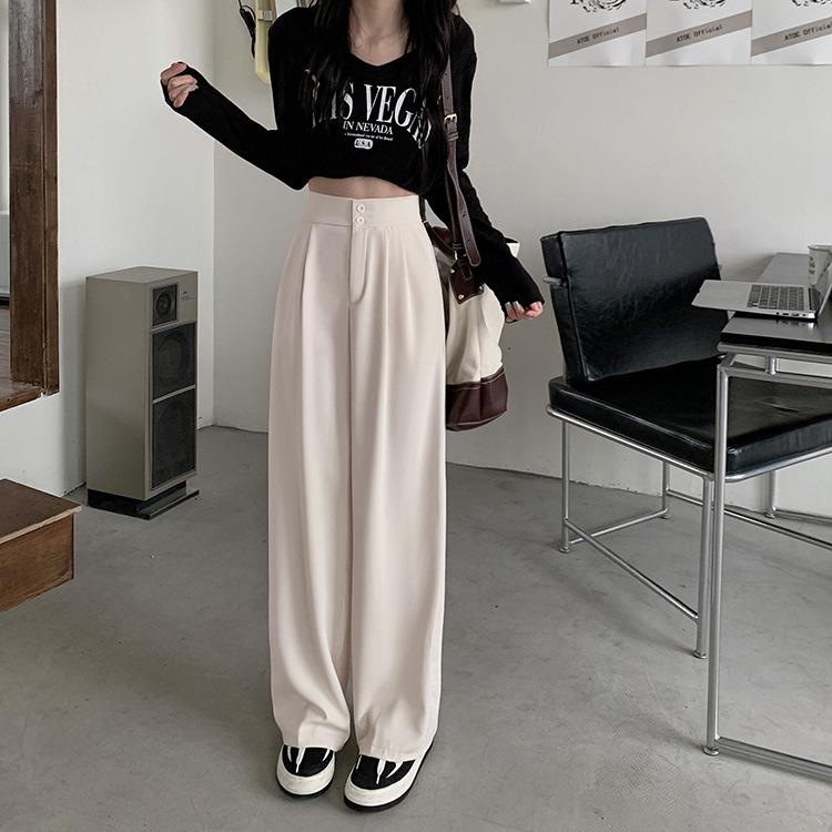 Летние брюки с эластичной талией меньшего размера и широкими штанинами, женские, с высокой посадкой, свободные, облегающие, с драпировкой, брюки для отдыха