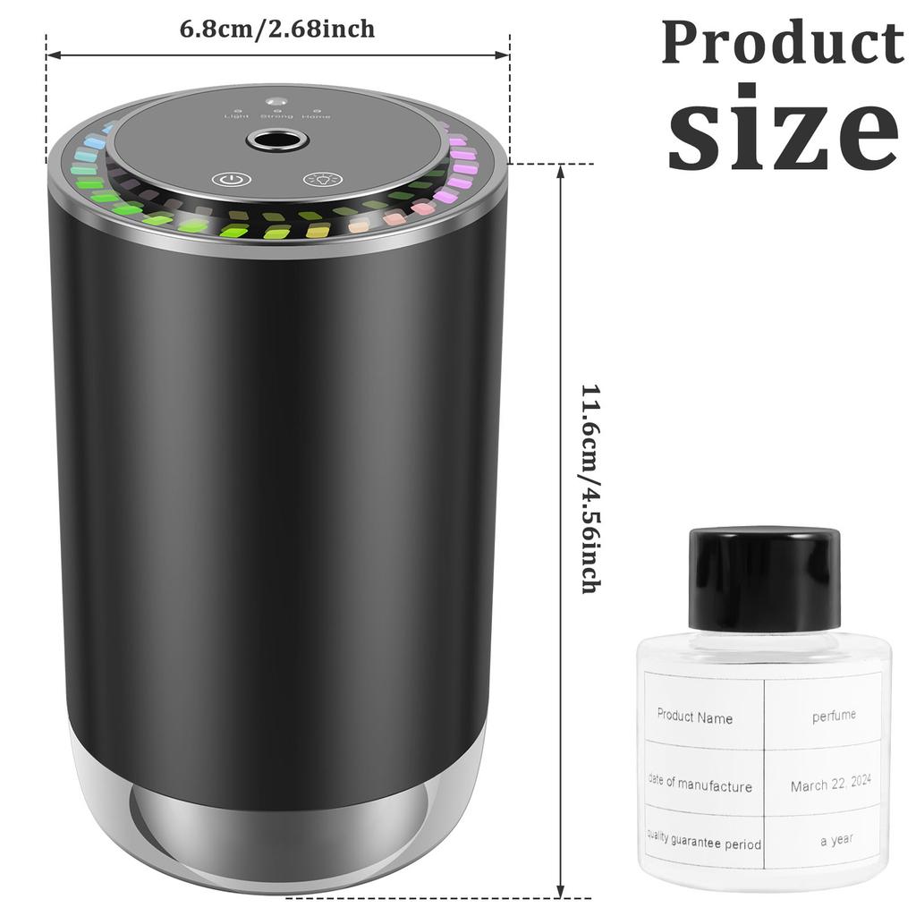 Умный автомобильный диффузор-увлажнитель, перезаряжаемый автоматический очиститель воздуха с 3 регулируемыми концентрациями, автоматическим включением/выключением, освежителем воздуха, диффузором