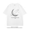 Men's Starry Sky Line Printed Short Sleeved T-shirt Summer Couple Trendy Brand Printed Loose Cotton T-shirt