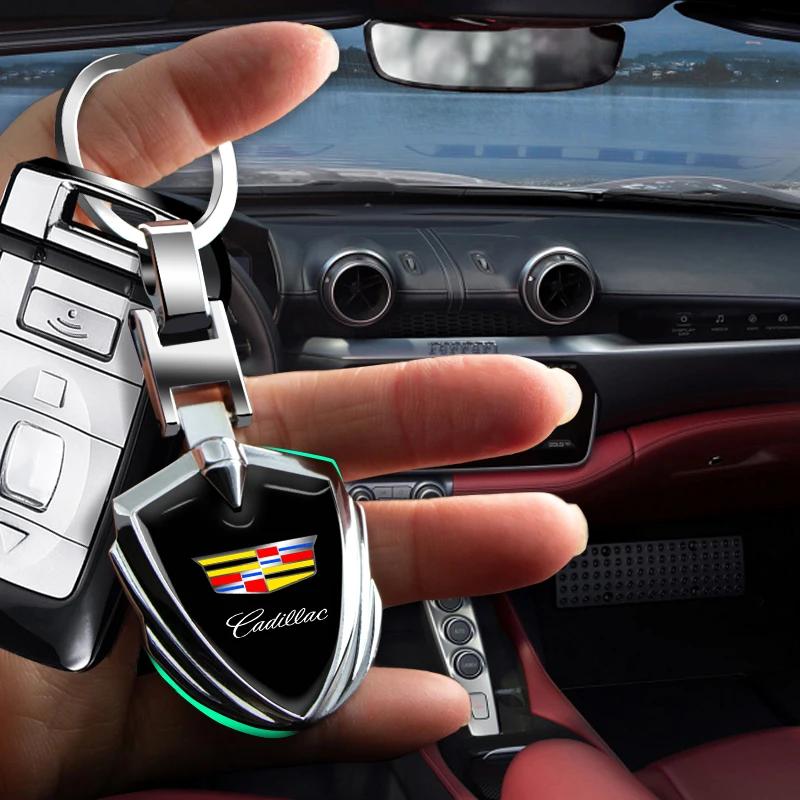 1pcs Car Accessories 3D Metal Keychain Shield Shape Keychain for Cadillac ATS BLS CT4 CT6 CTS ESCALADE STS XLR XT4 XT5 XTS SLS