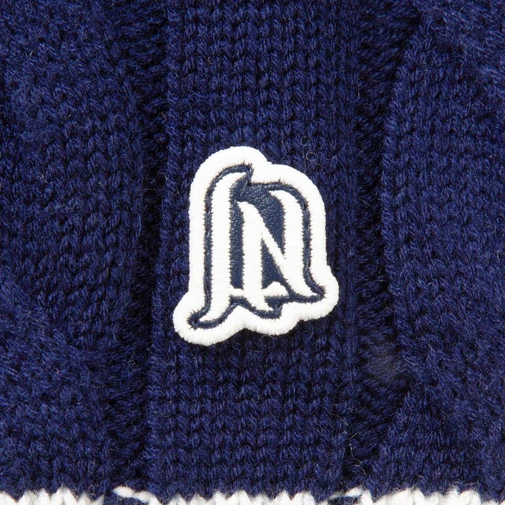 Li-Ning Striped V-Neck Comfortable Soft Breathable Long Sleeve Knit Sweater Women Tops Deep-Iris-Blue AMBV406-3