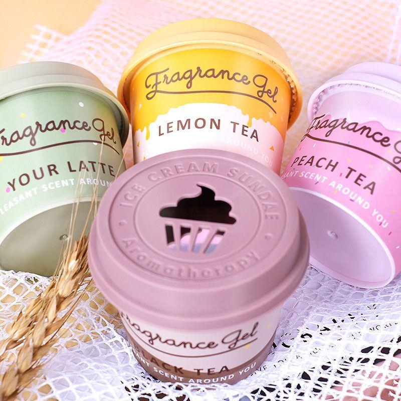 Ice Cream-Scented Flameless Aromatherapy Home Bathroom Air Freshener Car Solid Fragrance Balm Freshener