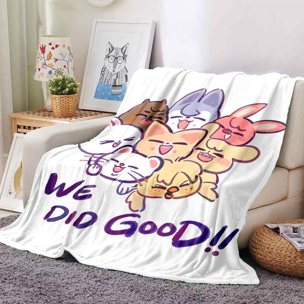 1Pc Adorable Animal Friends Blanket For Couch Bed Plush Cozy Fuzzy Blanket Super Soft Warm Blankets For Fall And Winter 091842