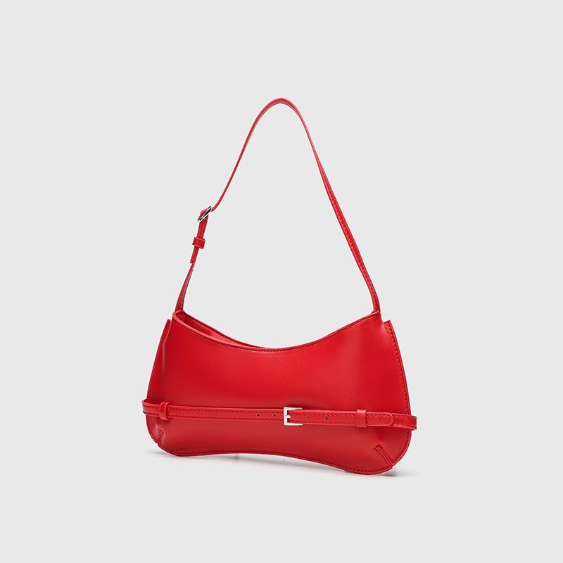 Retro Baguette Bag Women's New Fashion Shoulder Bag Niche High-end Underarm Bag Red Wedding Bag