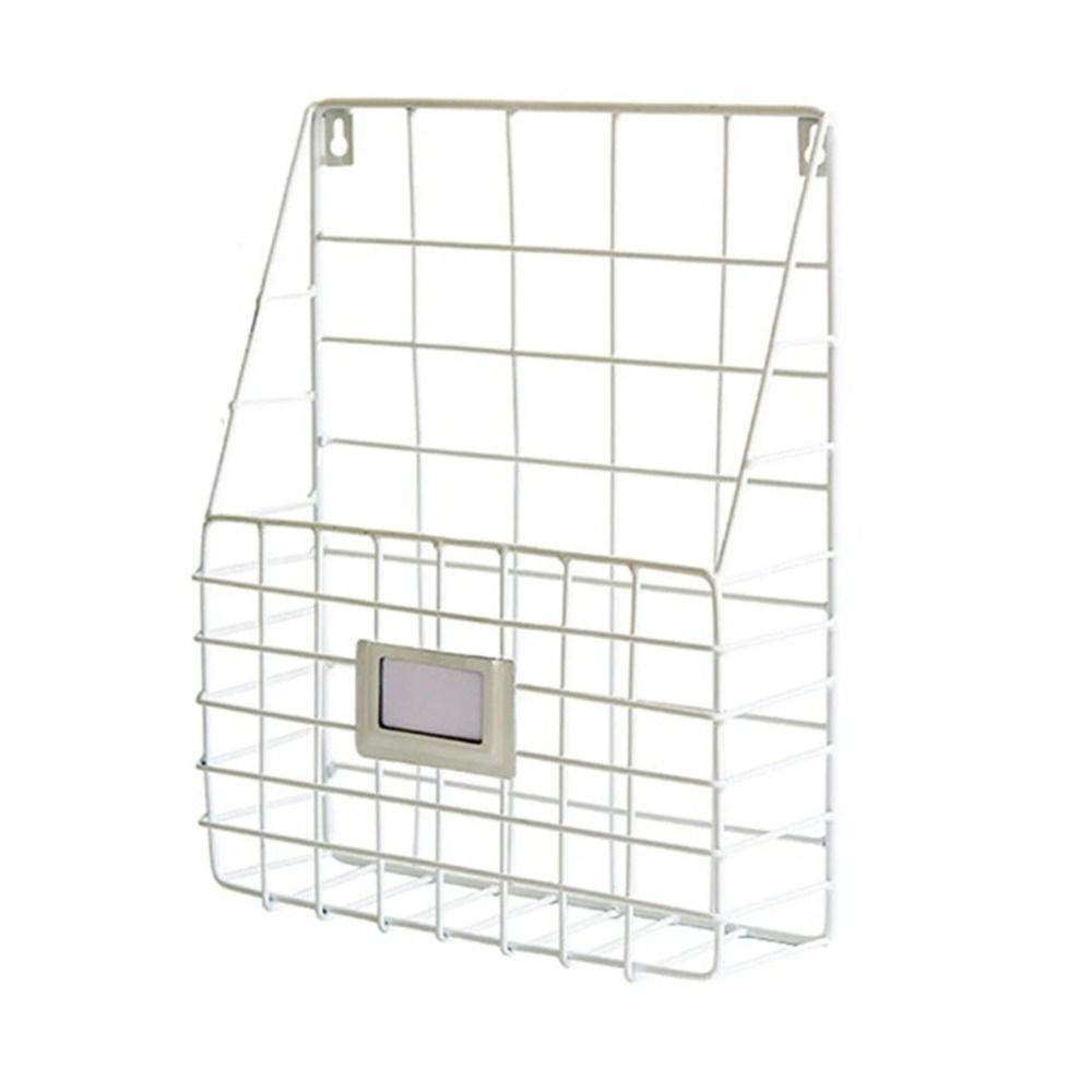 Metal Mesh Magazine File Holder Easy To Install Foyer Storage Shelf Hanging Document Rack  Office