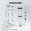 Underarm Crutches 13-Level Height Adjustable Under Arm Walking Crutches