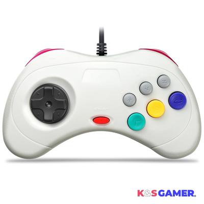 Геймпад Sega USB-контроллер Совместимый со Steam PC K&SGAMER в стиле Saturn (Туманно-серый)