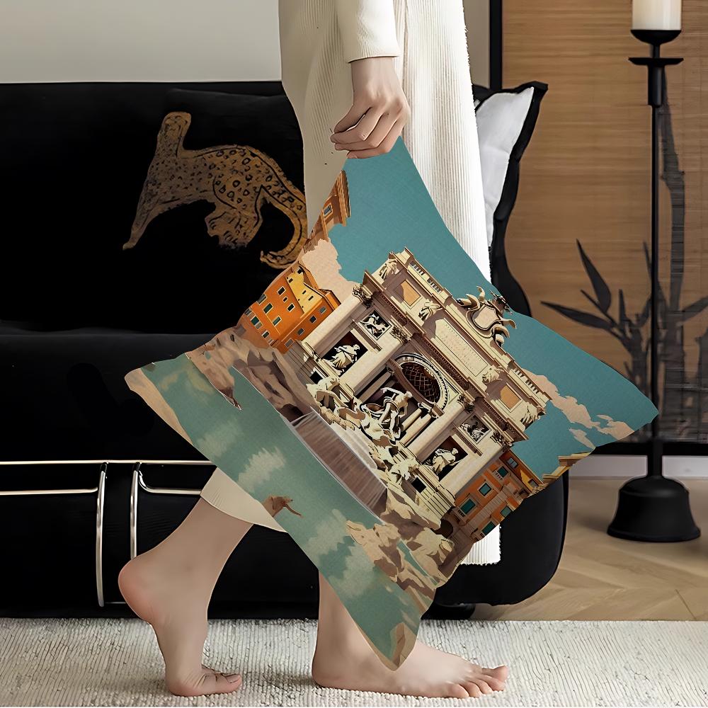 Ретро Городское Здание Америка Белый Дом Декоративный Эстетика Комнаты Чехол Домашний Декор Спальня Диван-Кровать Диван Подушка Чехол 45x45