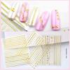 Heart Bow Manicure Gold Stripes Metal Chains Water Transfer Nail Art Stickers Geometric Patterns Nail Decoration
