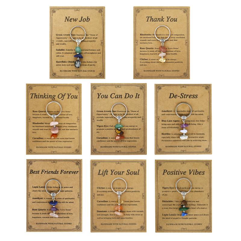 1 Piece Handmade Red Agate Card Combination Pendant Keyring Natural Stone Beads String Keychain Gifts