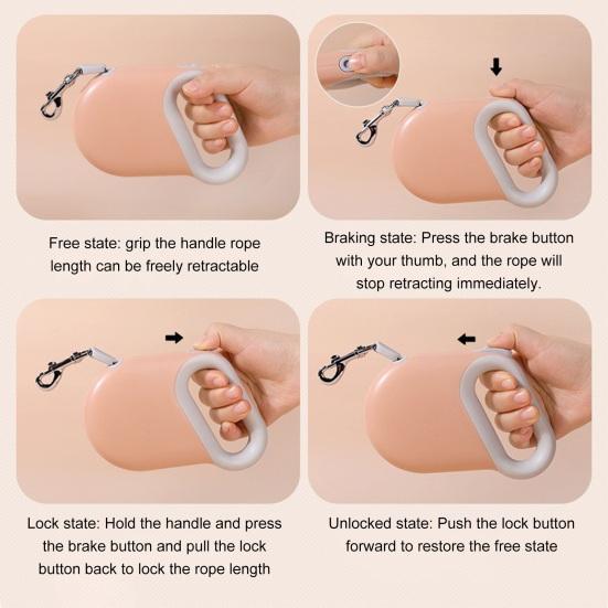 Поводок-рулетка для собак, прочный поводок для прогулок с ручкой, препятствующей скольжению, для собак средних и крупных пород весом до 330 фунтов