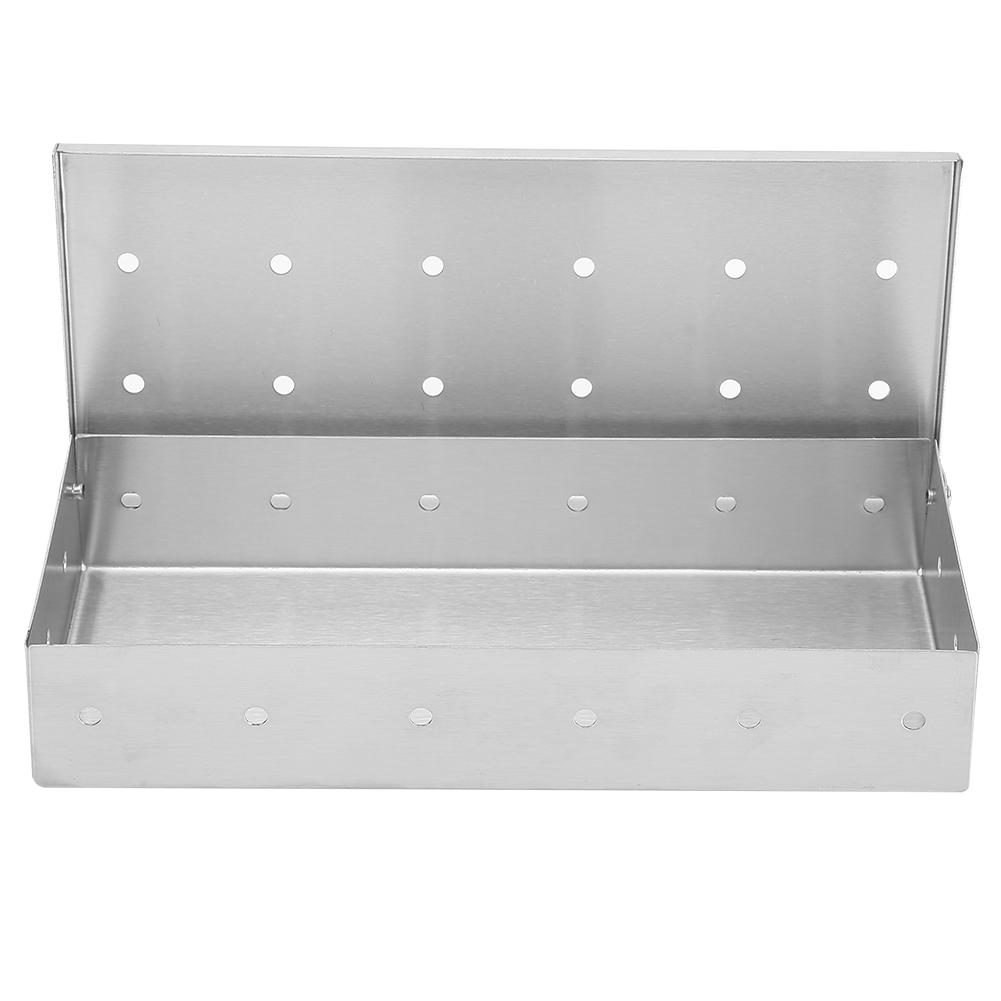 Большая емкость для копчения из нержавеющей стали, коптильня для барбекю, щепки, аксессуары для гриля