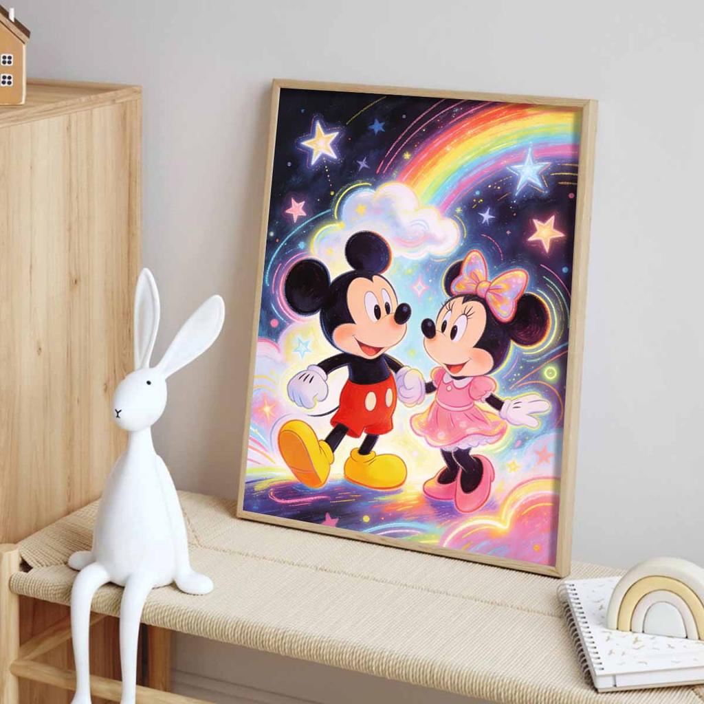 Disney Diamond Art Painting Kit Mickey Minnie Rainbow Stars Home Wall Decor Handmade Gift