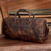 Кожаные спортивные сумки для мужчин, ручная кладь, мужская сумка для одежды для путешествий, бизнеса, кожаная дорожная сумка Weekender, коричневая