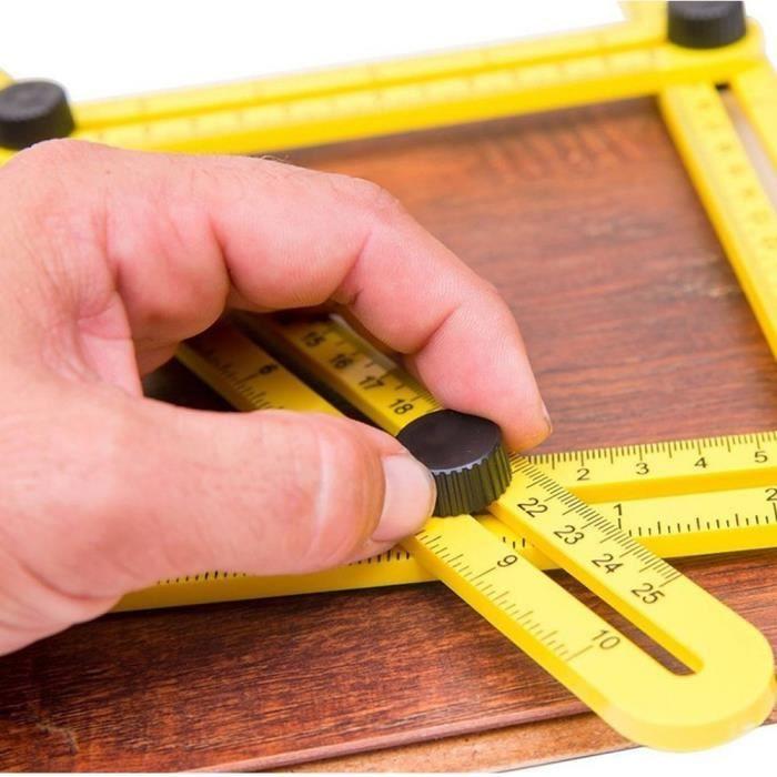 Outil de mesure - Angle-Izer - Multi-Angle - Jaune - Mesure d'angle et niveau - Polyvalent