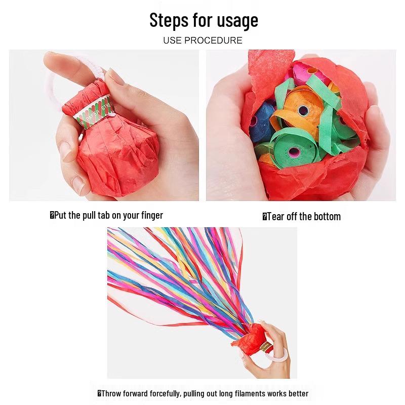 Hand-Thrown Ribbon Popper Confetti for Weddings and Birthdays