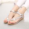 Fashion Rome Womens Sandals 2019 Summer Newest Sandals Peep Toe Female Flat Sandals Rhinestone Bohemian Wedges Shoes