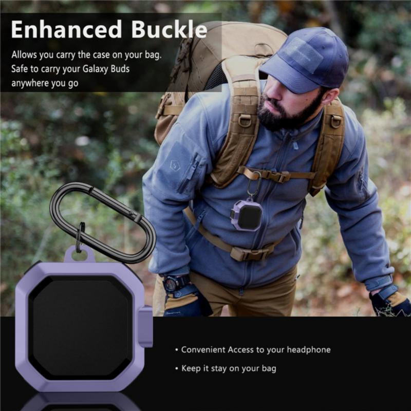 Бронированный силиконовый чехол для Samsung Galaxy Buds Pro 2 Live FE, противоударный чехол для Galaxy Buds2 Pro Fundas, безопасный замок для Galaxy Buds2 с брелком