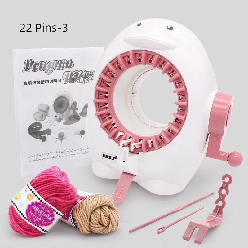 22/32/40 Needles Smart Weaving Round Loom,Knitting Board Rotating Double Knit,Loom Machine Kit for Adults/Kids DIY Knit Scarf Hat Sock