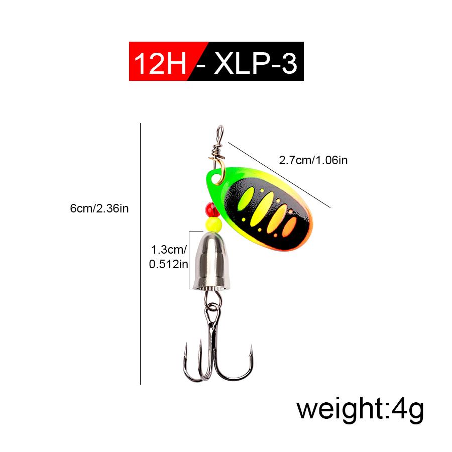 FISH KING Spinner Bait 3,9 г, 4,6 г, 7,4 г, 10,8 г, 15 г, приманки для ложки, металлические приманки для щуки с тройными крючками, искусственная приманка для окуня, рыболовная приманка
