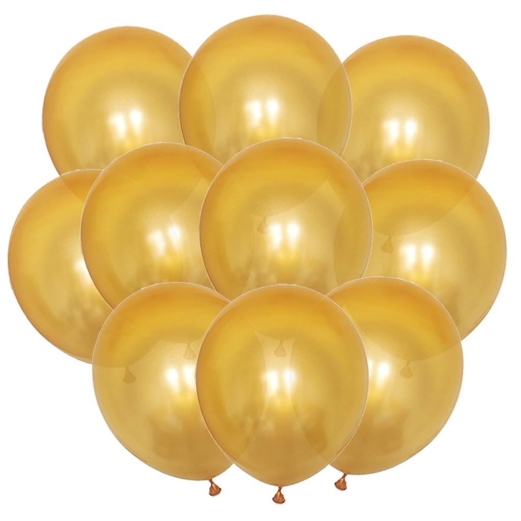 10PCS Gold Silver Metal Latex Confetti Balloons Baby Shower Wedding New Year Birthday Party Decorations Matte