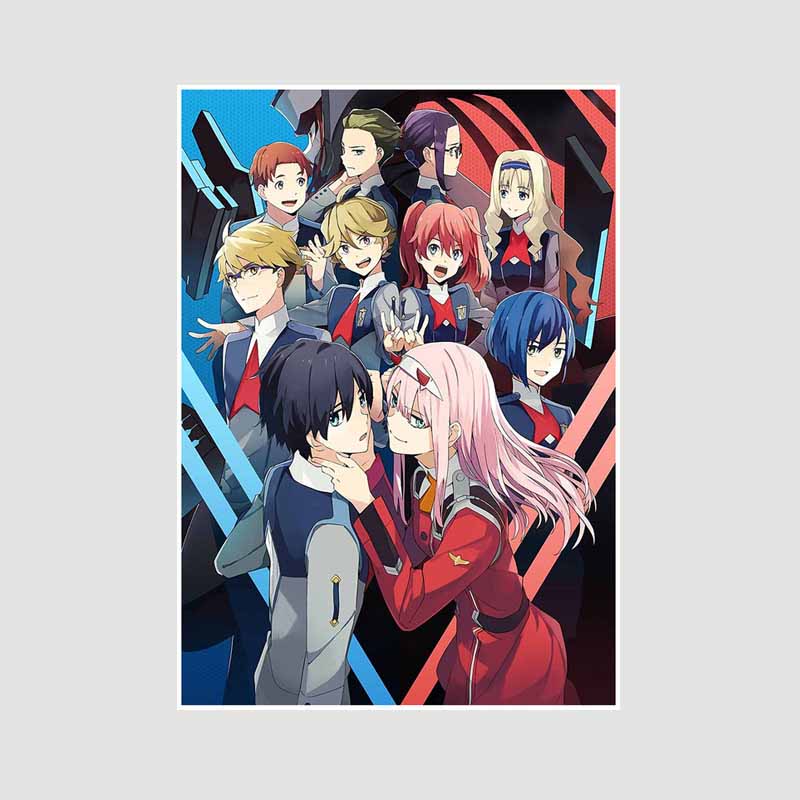 Белая книга Аниме Плакаты Художественная живопись Классика Аниме Darling in The Franxx Плакат Домашний декор Фреска Гостиная Украшения Принты Картины Подарки
