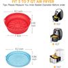 LMETJMA Silicone Air Fryer Liners for 3 To 7 QT Collapsible Silicone Liners for Air Fryer Basket Reusable Pot Baking Tray JT80