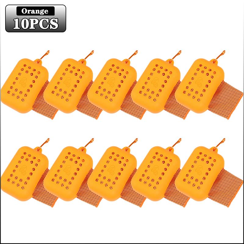 10PCS Portable Mini Silica Gel Set Cold Towel Polyester Fiber Outdoor Cooling Towel Fitness Sports Gym Run Quick Dry Cool Towel