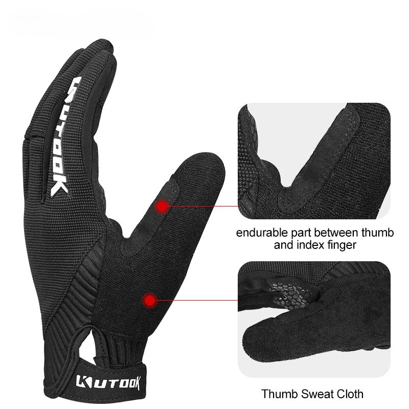 Thickened Palm Pad Cycling Gloves Touch Screen Anti-slip MTP Full Finger Gloves Spring and Autumn Breathable Cycling Gloves